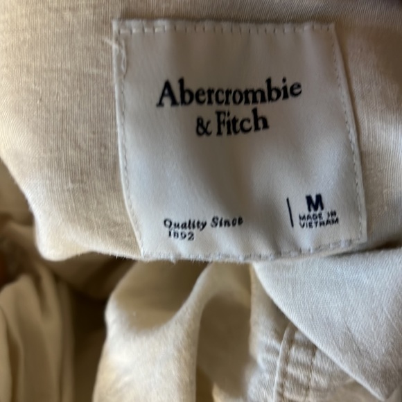SOLD Abercrombie & Fitch Linen Tan Romper Size Medium - Picture 8 of 9